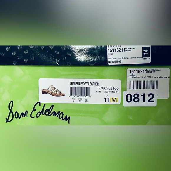 Sam Edelman Juniper Ivory Leather Gladiator Sandals Women's Size 11M New in Box - Picture 6 of 6